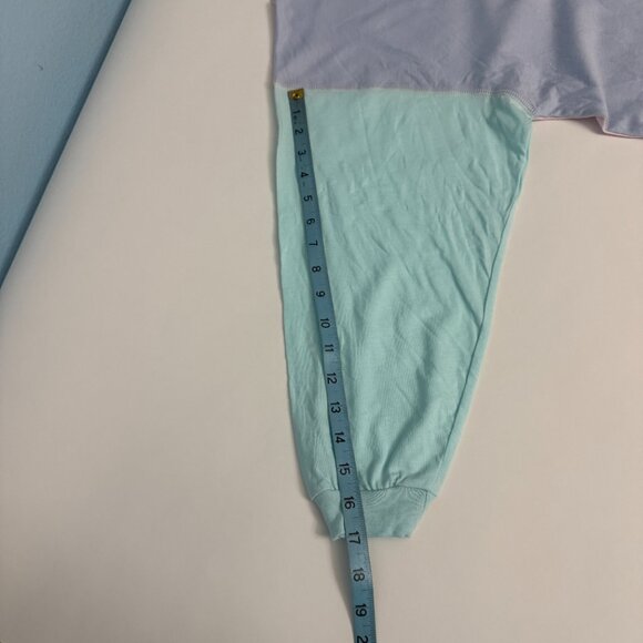 Vintage Full Length 100% Cotton Nightgown with 3/4 Sleeves Pink Blue Yellow - Picture 8 of 10